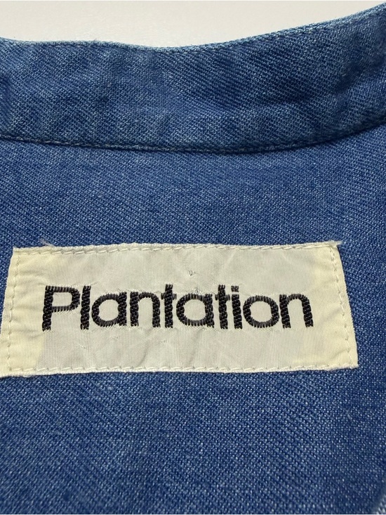 issey miyake plantation denim band collar buttonup shirt unisex medium - Picture 5 of 10